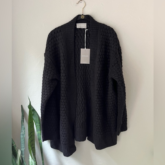 🖤EVERLANE THE CLOUD OVERSIZED TEXTURED CARDIGAN IN BLACK M L - Picture 6 of 7